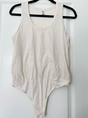 Free People Soft Cream Scoop Neck Tank Bodysuit